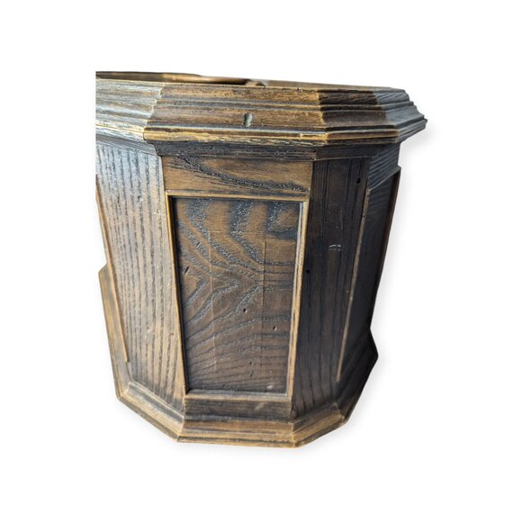 Vintage MCM Lerner Faux Wood Plastic Sewing Box w/Clear Removable Tray 9" Tall - Picture 4 of 15